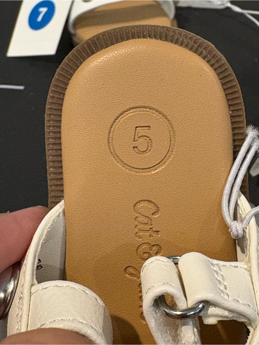 Selene Pearl Sandals - Cat & Jack™ White Open Toe, Hook and Loop Infant Sizes - Picture 7 of 9